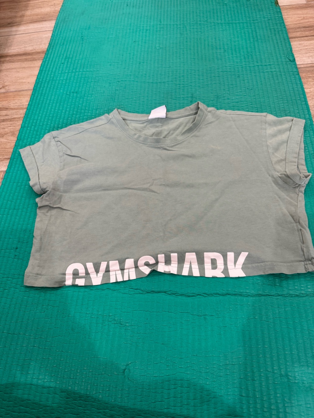 Gymshark Short Sleeve Tee in Sage Green with White Tag